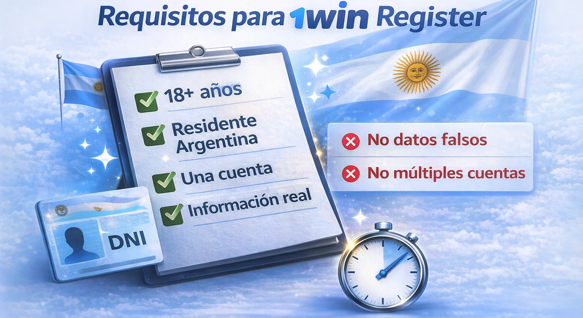 Condiciones y requisitos obligatorios para crear cuenta 1win